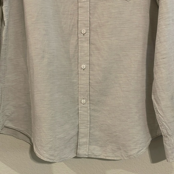 J. Crew Baird McNutt Men’s Button Front Shirt XL Grey Linen Cotton Blend Preppy - Picture 8 of 16